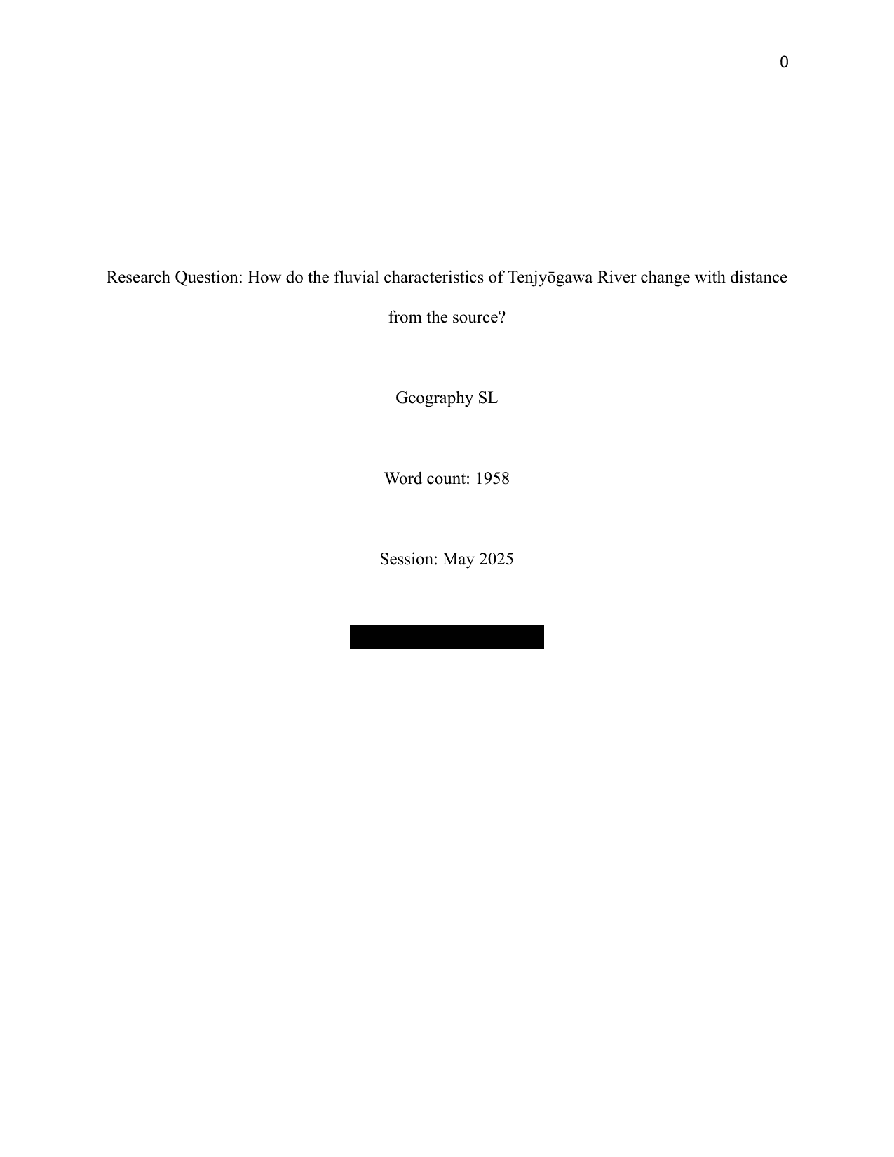 How do the fluvial characteristics of Tenjyōgawa River change with distance from the source? - Geography IA exemplar scored 5