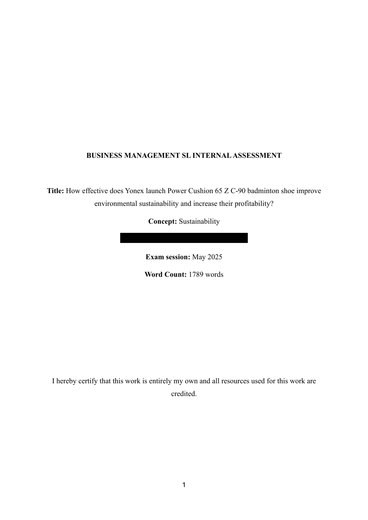 How effective does Yonex launch Power Cushion 65 Z C-90 badminton shoe improve environmental sustainability and increase their profitability? - Business Management IA exemplar scored 7