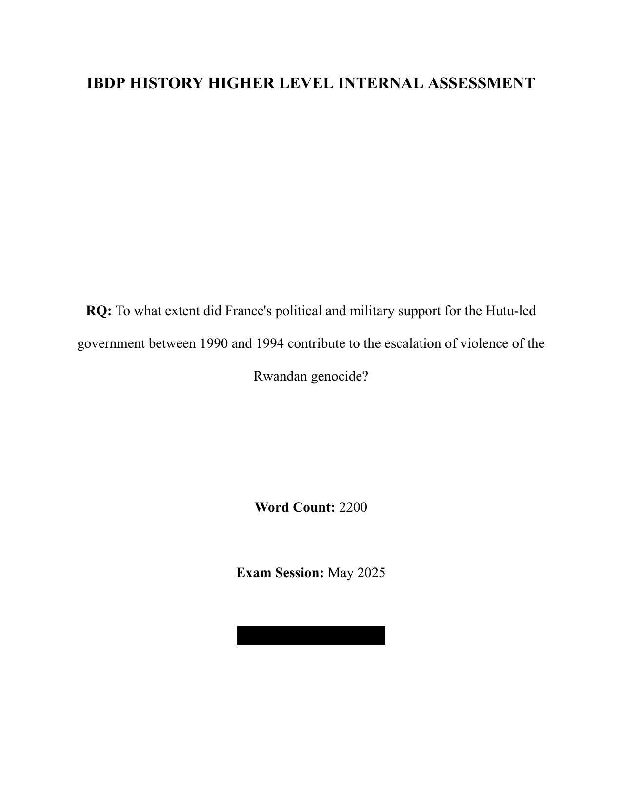 To what extent did France's political and military support for the Hutu-led government between 1990 and 1994 contribute to the escalation of violence of the Rwandan genocide? - History IA exemplar scored 5
