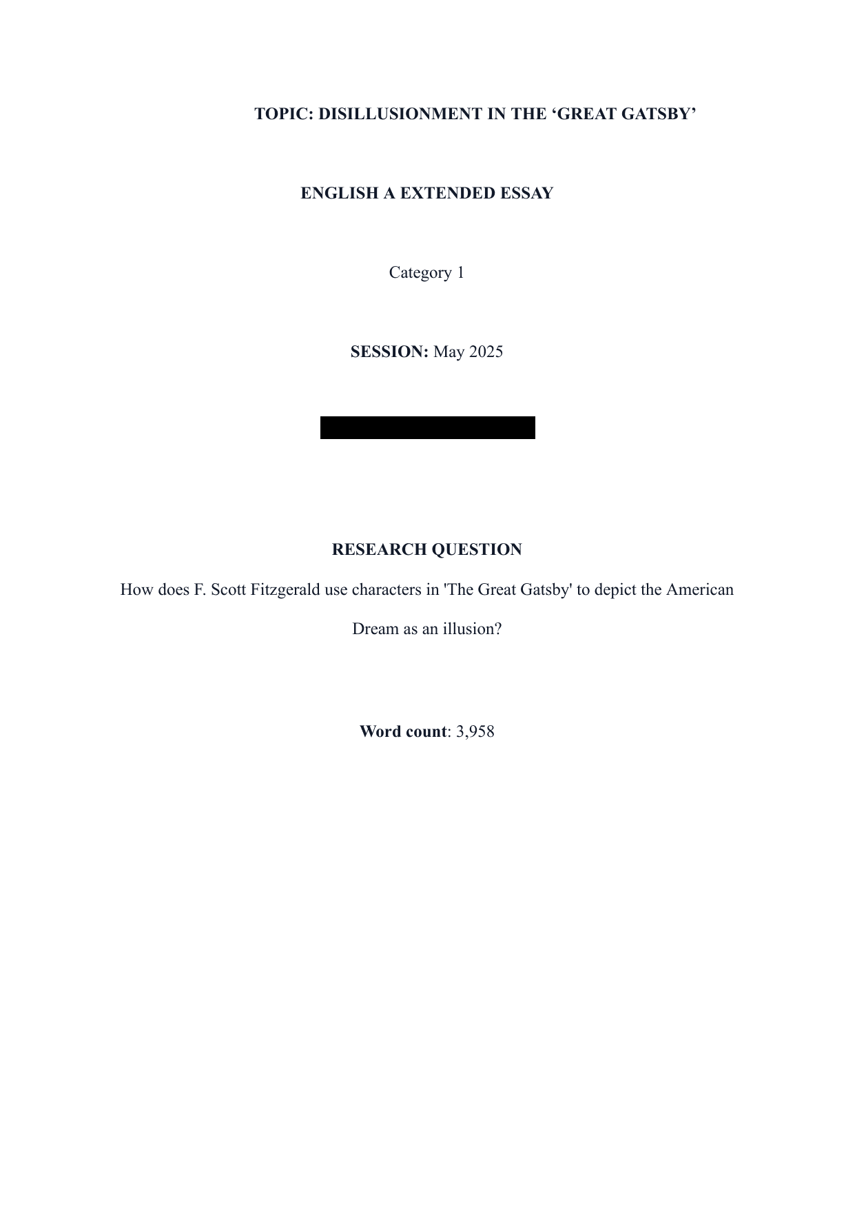 How does F. Scott Fitzgerald use characters in 'The Great Gatsby' to depict the American Dream as an illusion? - English A Lang & Lit EE exemplar scored C