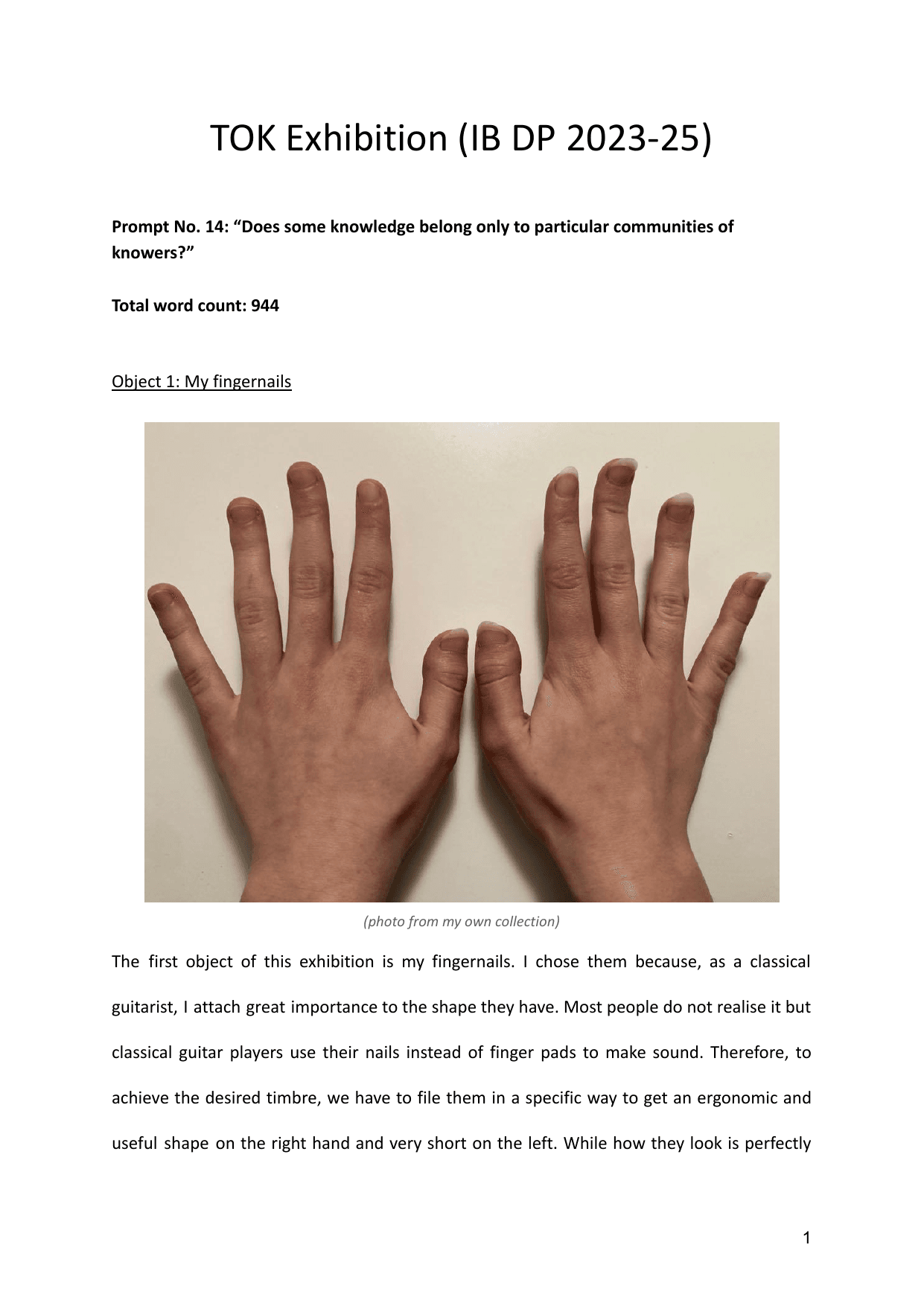 Does some knowledge belong only to particular communities of knowers? - Theory of Knowledge (TOK) TOK exemplar scored A