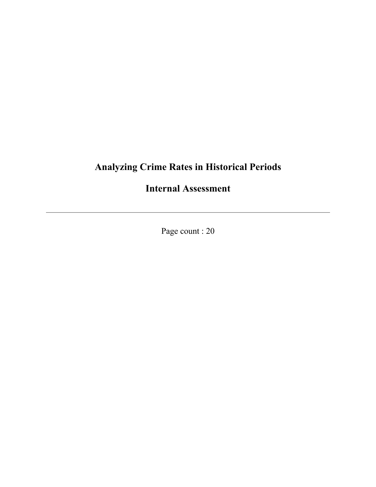 Analyzing Crime Rates in Historical Periods - Mathematics Applications & Interpretation (AI) IA exemplar scored 5