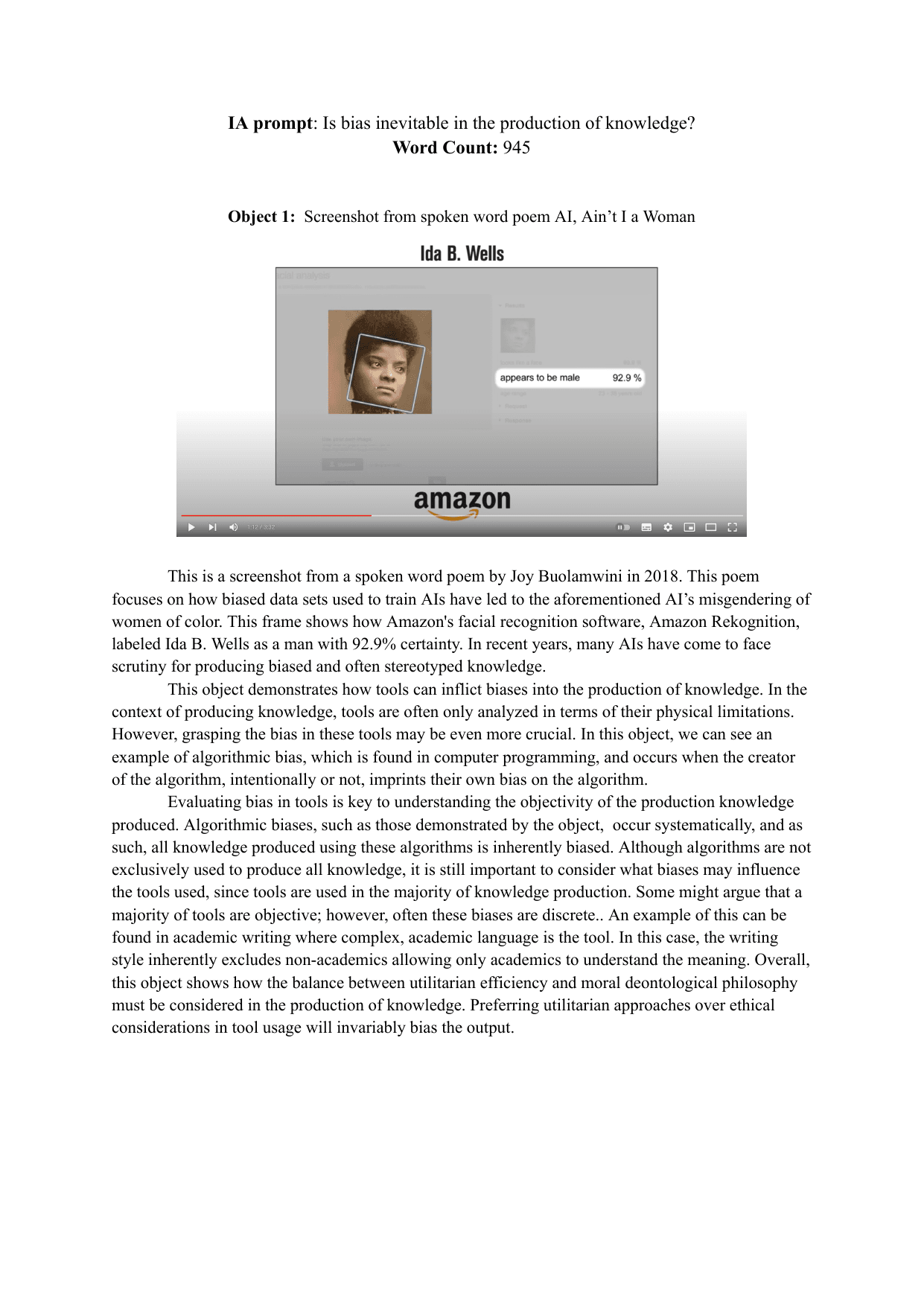 Is bias inevitable in the production of knowledge? - Theory of Knowledge (TOK) TOK exemplar scored A