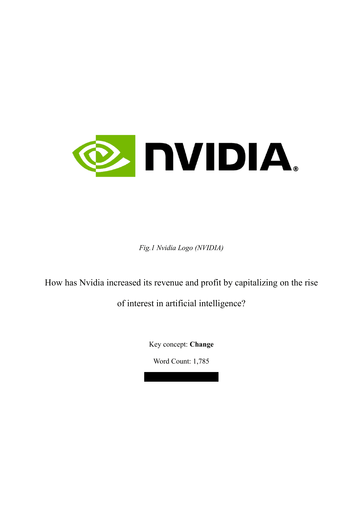 How has Nvidia increased its revenue and profit by capitalizing on the rise of interest in artificial intelligence? - Business Management IA exemplar scored 6