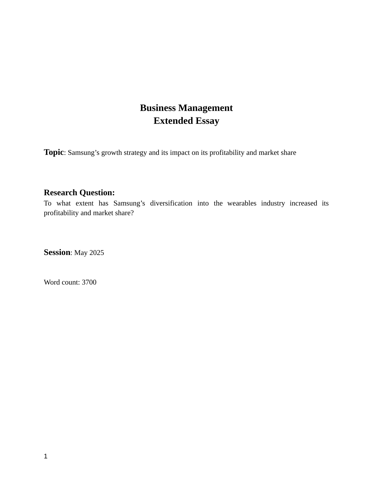 To what extent has samsung's diversification into the wearables industry increased its profitability and market share? - Business Management EE exemplar scored C