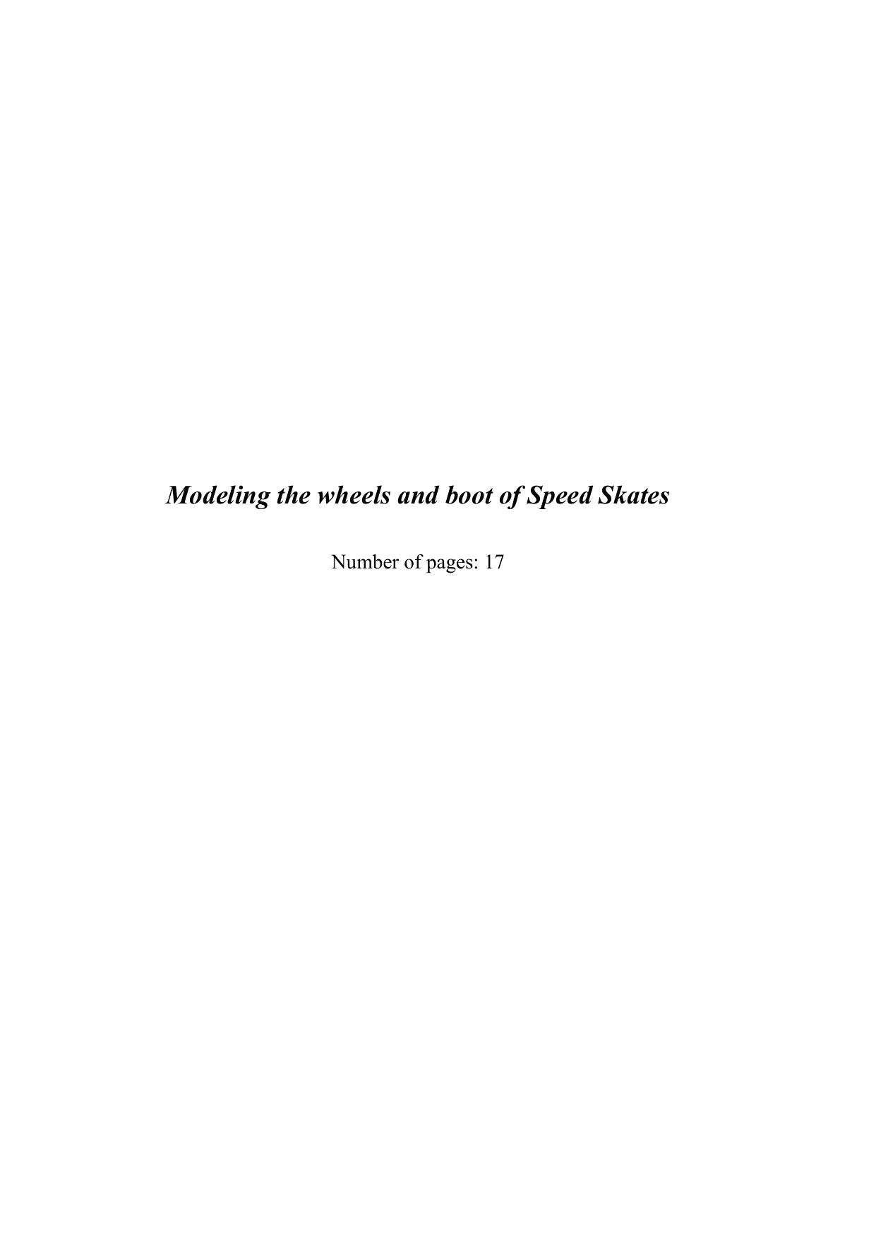 The aim of this exploration is to gather measurements about the speed and distance travelled when skating and to model the area of a speed skate boot. - Mathematics Applications & Interpretation (AI) IA exemplar scored 5