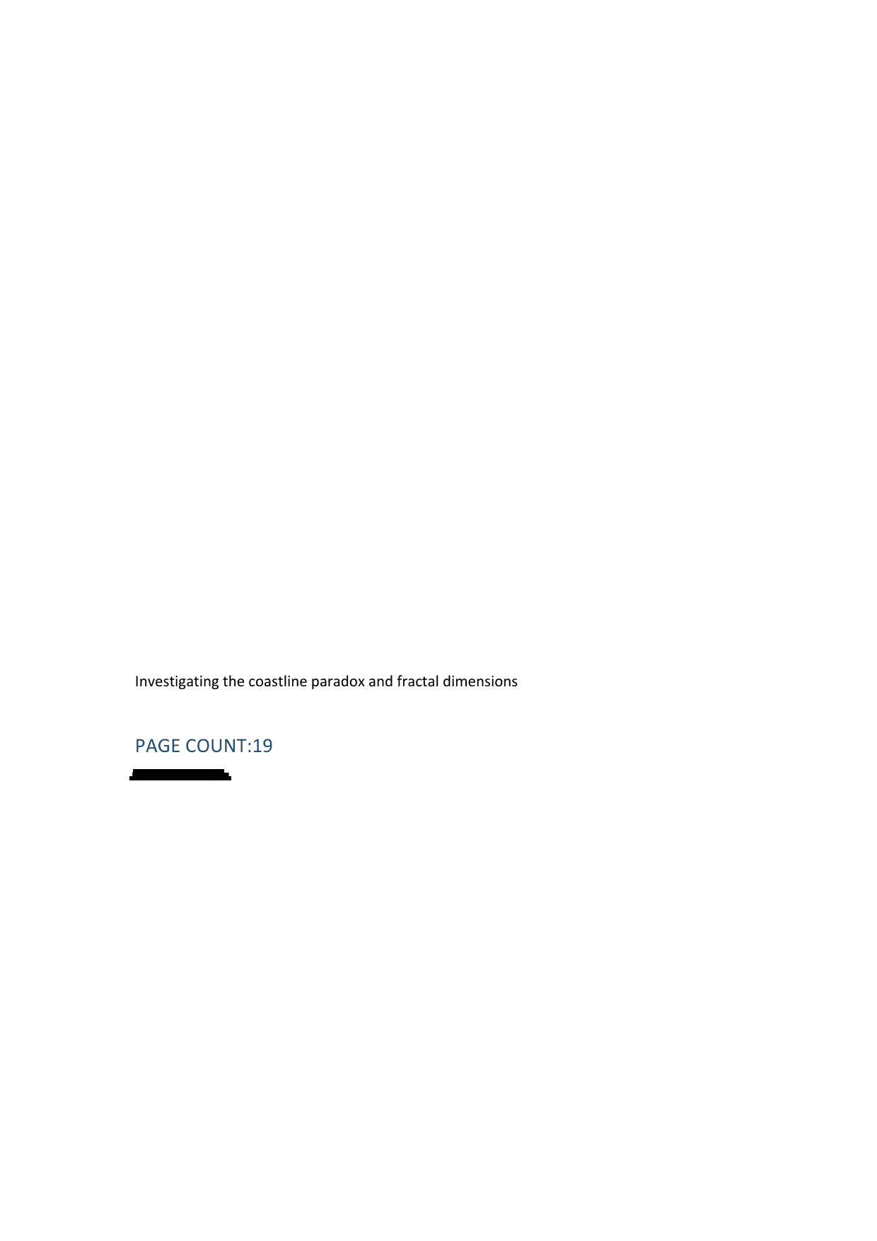 Investigating the coastline paradox and fractal dimensions - Mathematics Analysis and Approaches (AA) IA exemplar scored 6