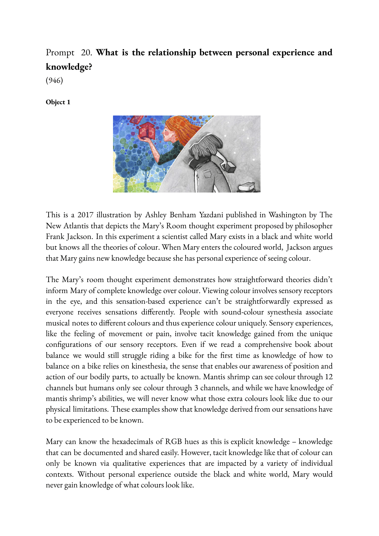 Coursework Exemplar - Theory of Knowledge (TOK) TOK exemplar scored B