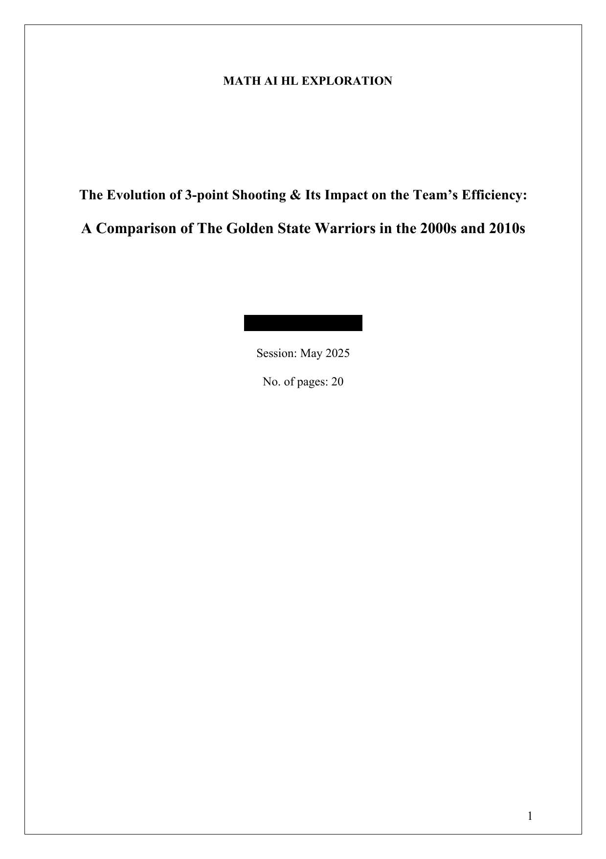 To what extent has the increase in 3-point shooting influenced team offensive efficiency of the Golden State Warriors over the last two decades (2000s and 2010s)? - Mathematics Applications & Interpretation (AI) IA exemplar scored 4