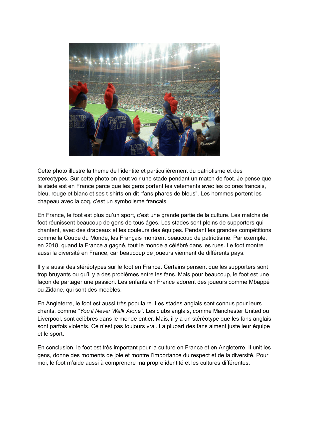 French Oral - French B IA exemplar scored 6