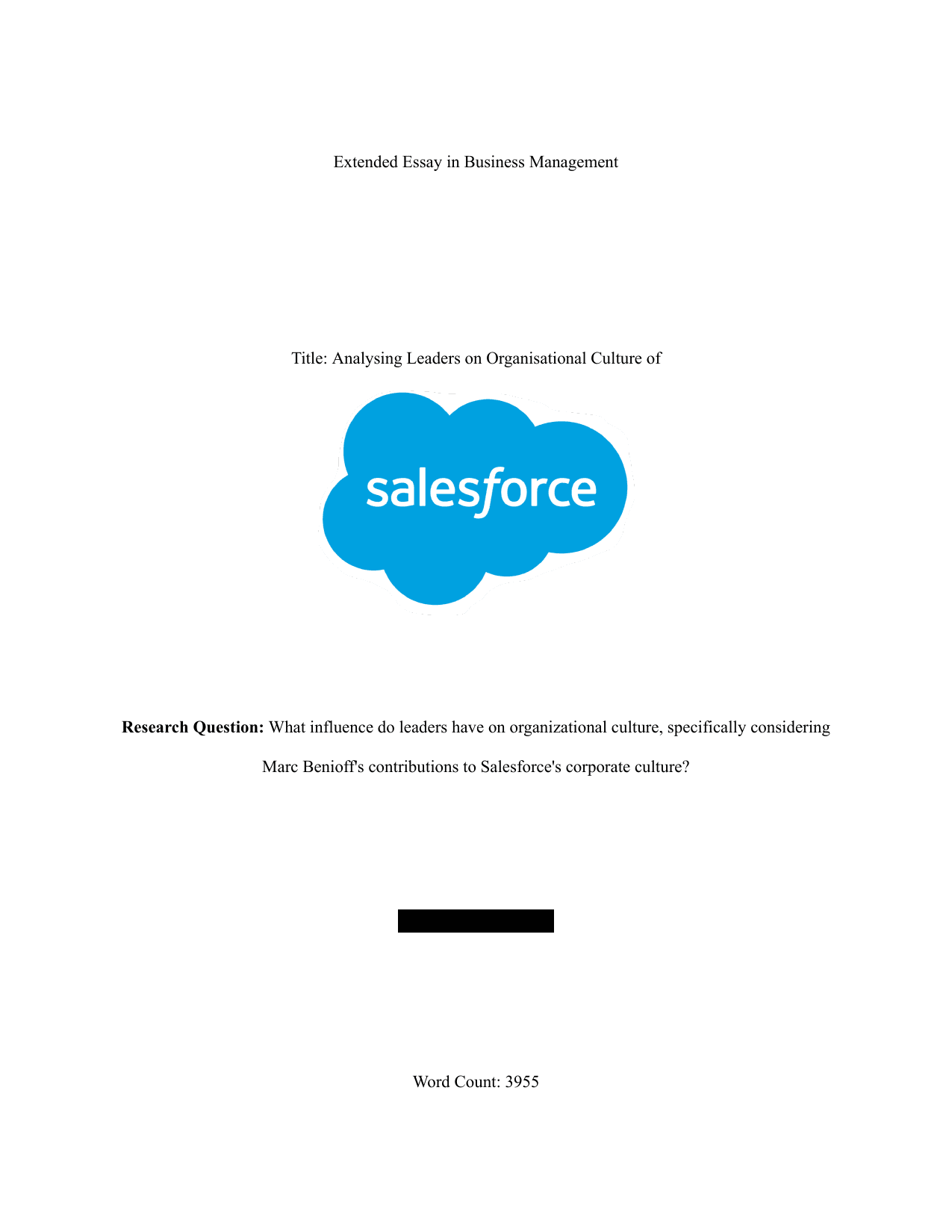 What influence do leaders have on organizational culture, specifically considering Marc Benioff's contributions to Salesforce's corporate culture? - Business Management EE exemplar scored A