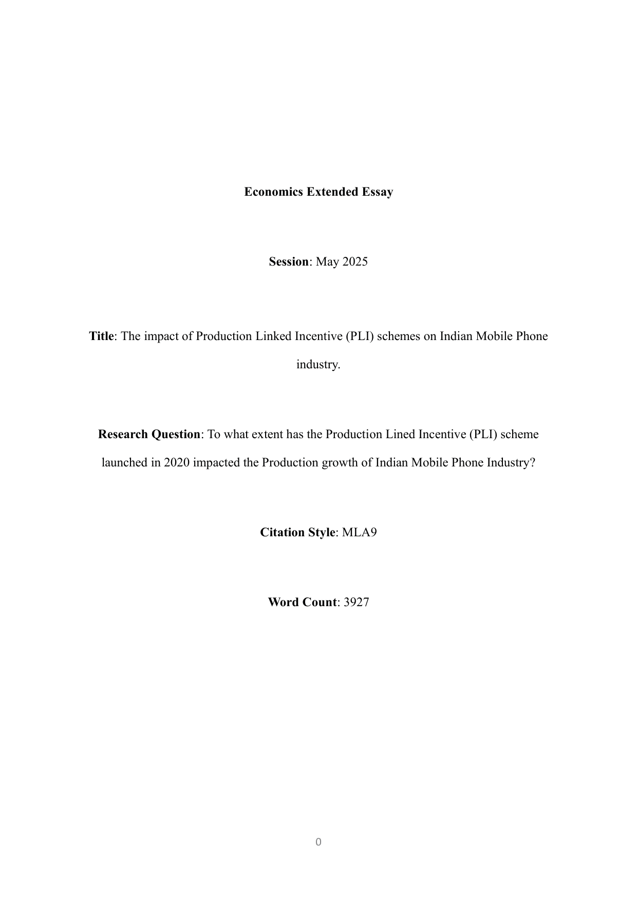 To what extent has the Production Linked Incentive (PLI) scheme
launched in 2020 impacted the Production growth of Indian Mobile Phone Industry? - Economics EE exemplar scored B