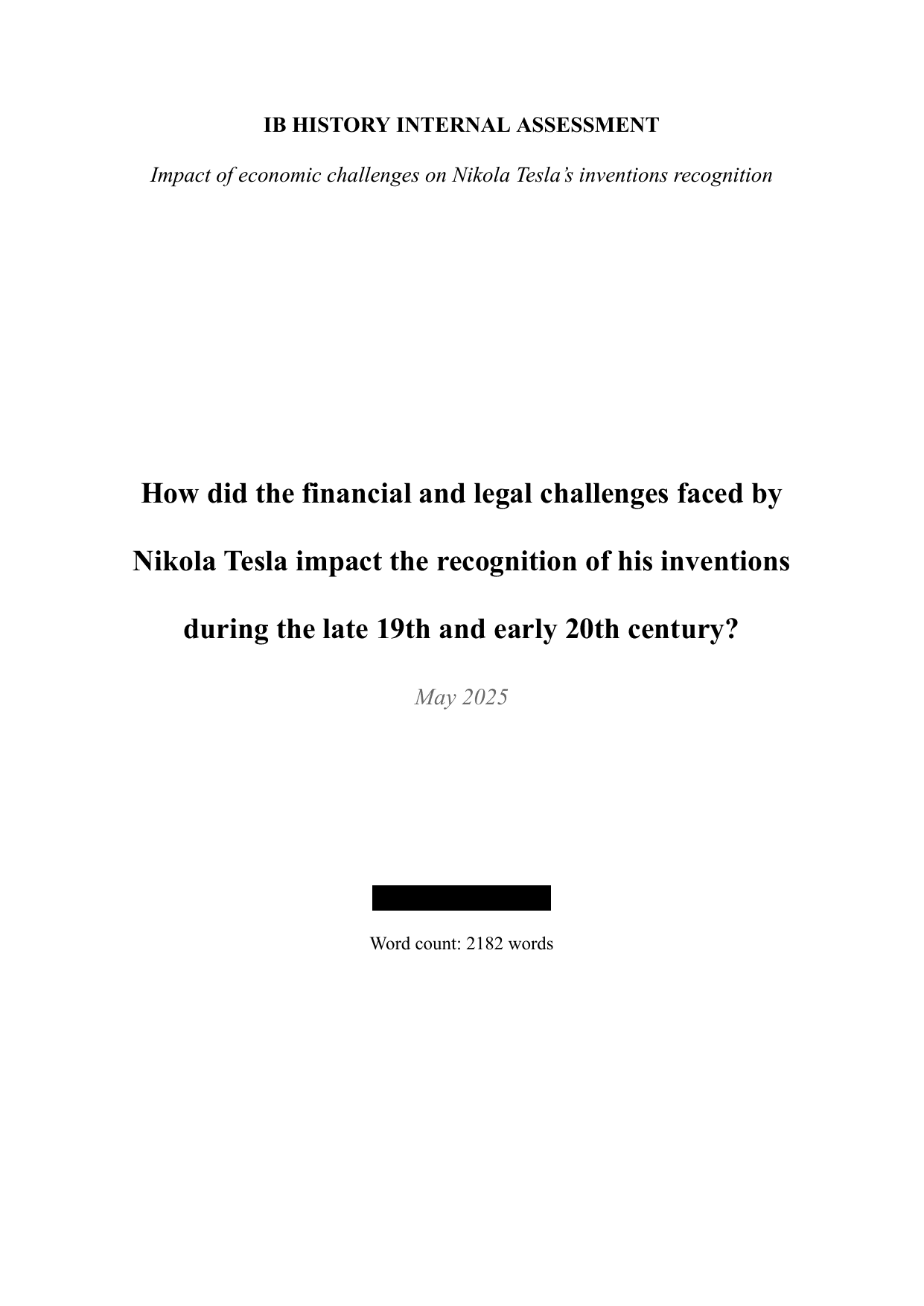 How did the financial and legal challenges faced by Nikola Tesla impact the recognition of his inventions during the late 19th and early 20th century? - History IA exemplar scored 6