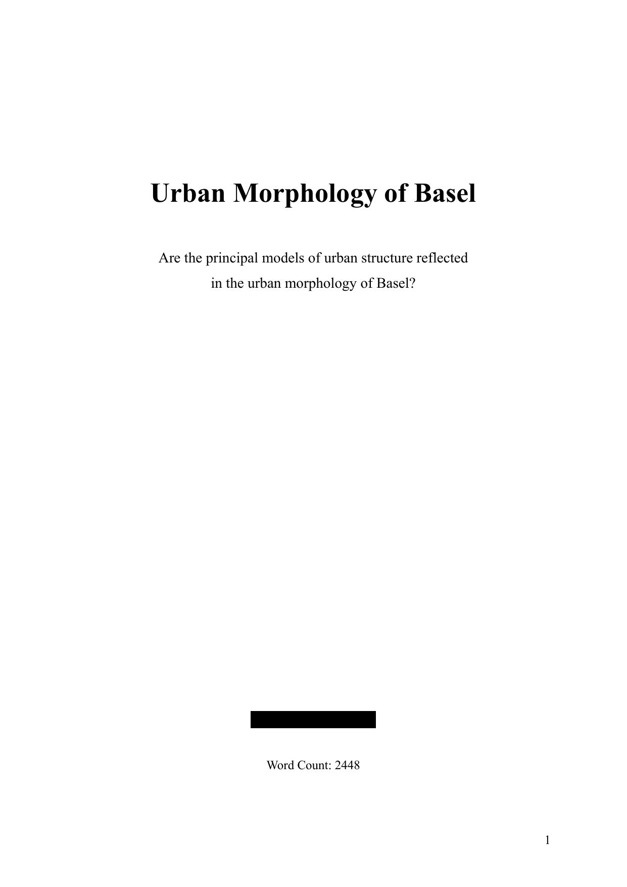 Are the principal models of urban structure reflected in the urban morphology of Basel? - Geography IA exemplar scored 6