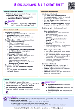 IB English Lang & Lit IO Cheatsheet