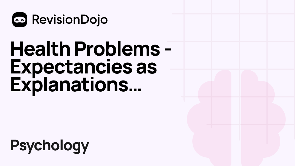 Health Problems - Expectancies as Explanations for Health Problems video thumbnail