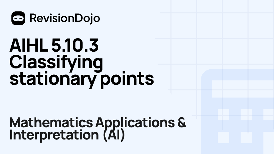 AIHL 5.10.3 Classifying stationary points video thumbnail