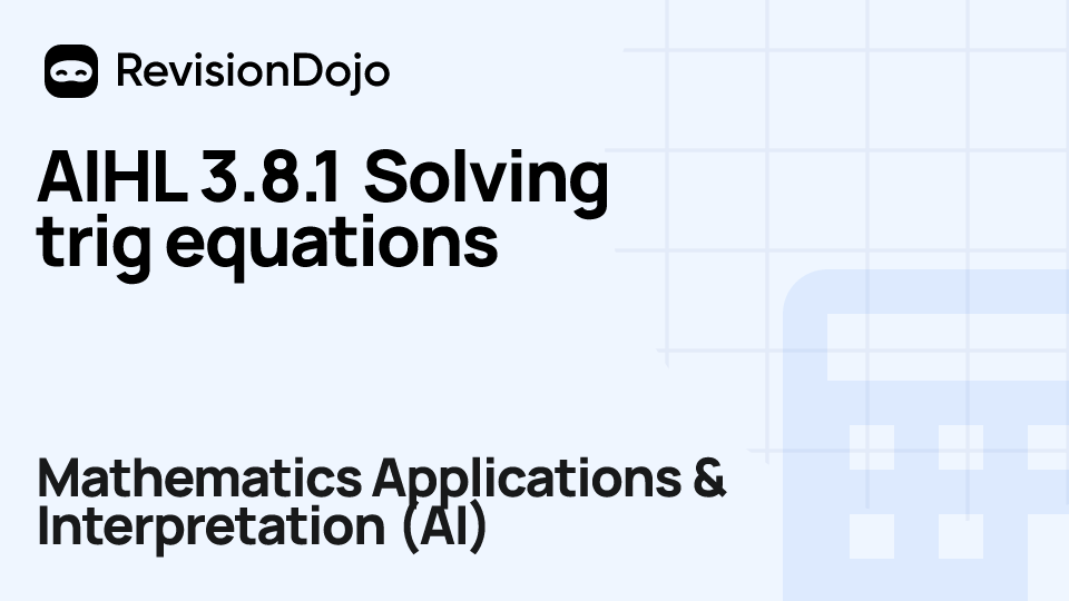 AIHL 3.8.1 Solving trig equations video thumbnail