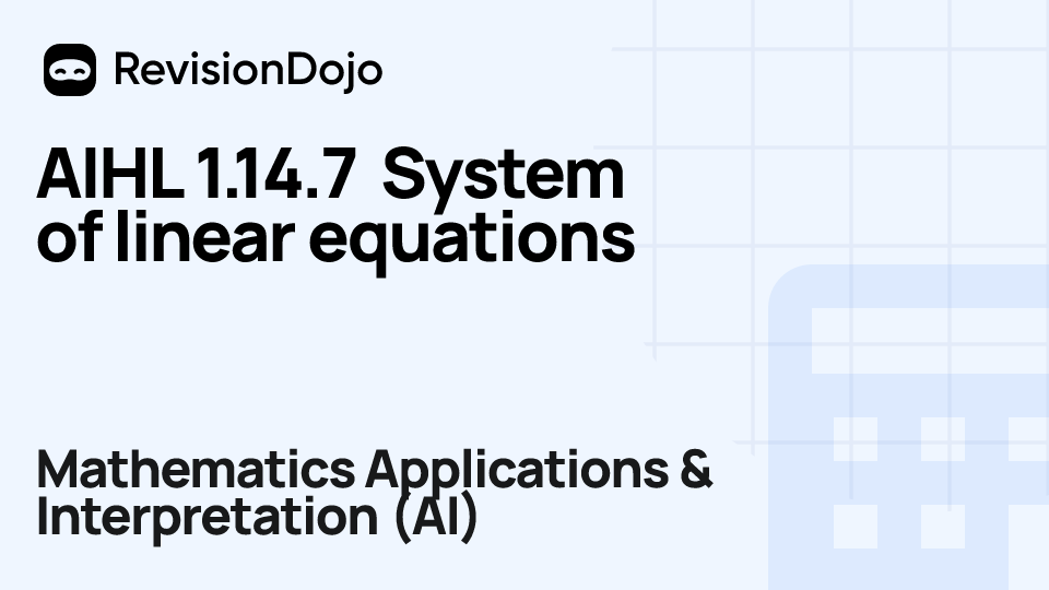 AIHL 1.14.7 System of linear equations video thumbnail