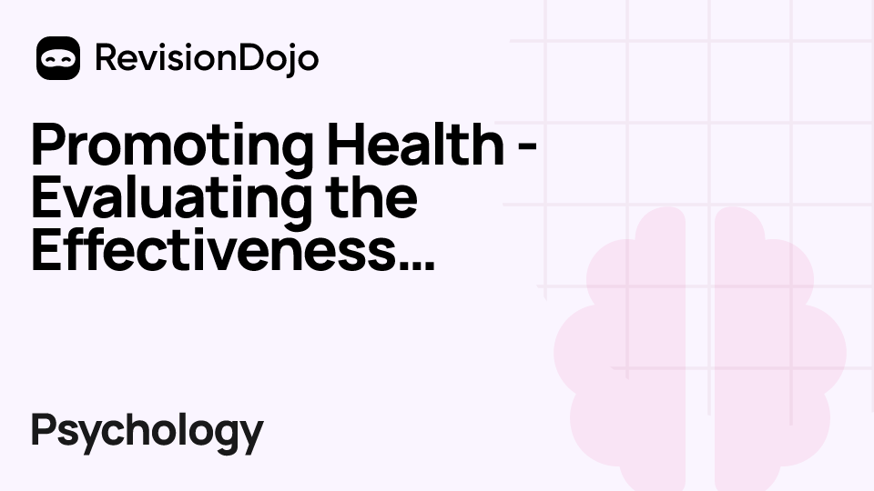 Promoting Health - Evaluating the Effectiveness of Health Promotion Programmes video thumbnail